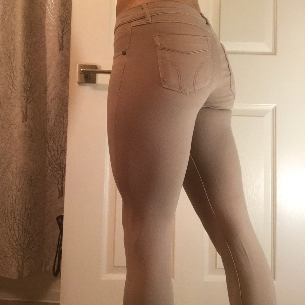 Khaki colored jeggings